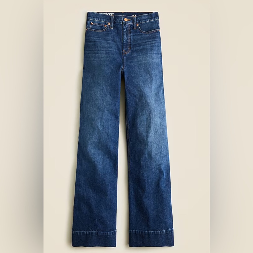 J. Crew Wide Leg Denim trouser in Wesly wash size 28 NWOT